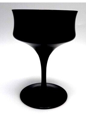 Celebrity Ebony Champagne Glass Japan Modern Coupe Style Smooth Black Elegant